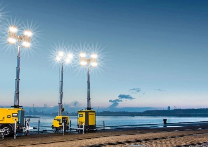 Portable tower lights for night works and construction site lighting hire NZ