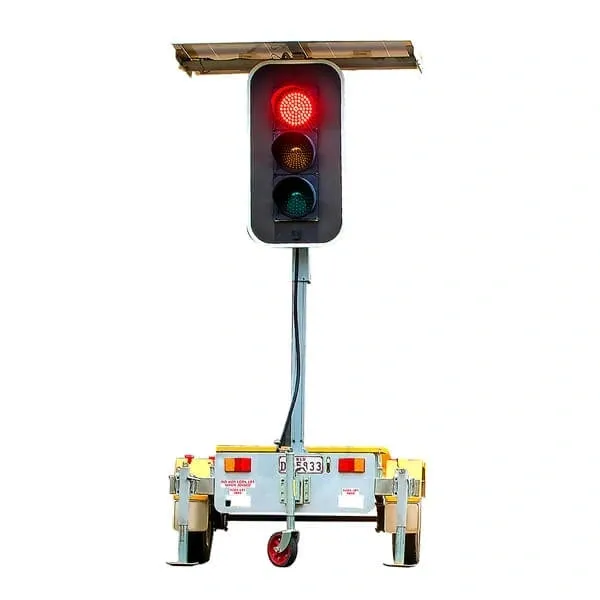 Solar portable traffic lights for roadworks and construction sites in New Zealand